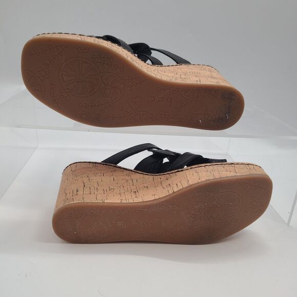 NEW B.O.C. Cora Platform Wedge Sandal Black SZ-10 Comfort Open Toe Boho - Picture 5 of 9